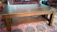 Oak Mission Style Wooden Coffee Table