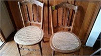 Pair of Caned Seat Antique Chairs
