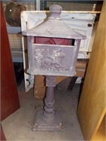 Vintage Cast Iron Mailbox on Pedestal Base