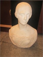 WHITE MARBLE BUST OF DIANA