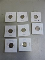 1902 -  5 Cent Coins, 8 in Total