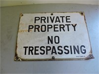 Private Property Porcelain Sign, 14" x 10"