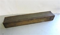 Antique Wood Slide Top Box, Mortice Corners