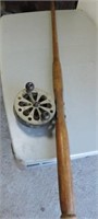 Antique Wood Shaft Fishing Rod & Reel, 52" L