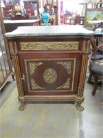 French chest w. green marble top & claw feet