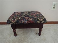 Hinged Footstool with Floral Patterns
