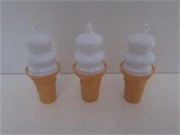 Lot of 3 1960's Dairy Queen Ice Cream Cone Sharpen