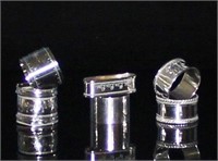Six Sterling Silver Napkin Rings Various Makers
