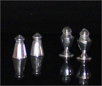 Two Pairs Sterling Silver Salt And Pepper