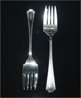 "Fairfax" Durgin Sterling Silver 2 Serving Forks