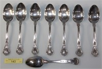 "Chantilly" Sterling Silver By Gorham 8 Tea Spoons