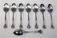 "Chantilly" Sterling Silver By Gorham 8 Tea Spoons