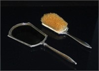 Sterling Hair Brush And Matching Hand Mirror