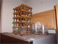 Wine rack and misc lot