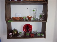 Wall shelf and contents