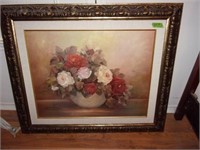 Framed Rose oil on canvas