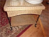 Wicker and metal table