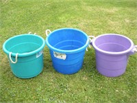 3 - 20 Gallon Plastic Buckets 1 Lot