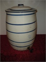 8 Gallon Stoneware Water Cooler w/ Lid 20 Inch