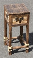 Small Side Table Phone w Moose Forest Style