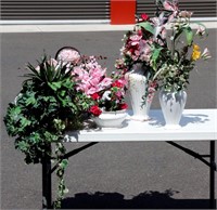 Assorted Artificial Flower Arrangements