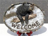 Ceramic Bear WELCOME Sign