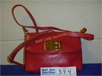 Rowallan - Red Hand Made Leather Clutch Handbag