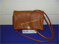 Street Level - Brown Punch Leather Handbag W/2