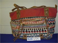 Nine West - Multi-Colored Fabric Handbag W/Zipper