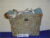 Madison Handbags - Turquoise & Tan Fabric Colored