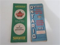 Lot of 2 Old Ontario Road maps Supertest