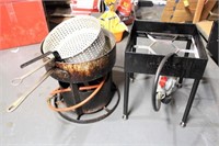 2 PROPANE TANK COOKERS & ACCESSORIES