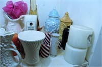 CLOSET FULL OF CANDLES, VASES, URNS & MORE