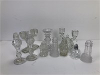 Lot of various candle holders salt shakers