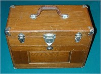 Union Machinists-type oak chest with original tag