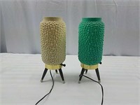 A second pair of retro, Tiki lamps.