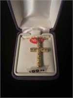 10K gold cross pendant with chain.