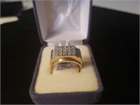 10K Gold and diamond ring.