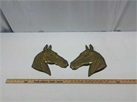 Brass Horse Head wall art signed on the back.