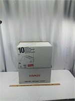 Case of economy storage boxes from Staples.