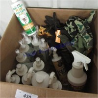 Bottles of scent away, gloves