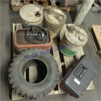 24.11-10 tires, boat gas tank. tool box