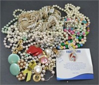 Lot of Necklaces, Earrings, Pins, Etc.
