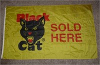 Large Black Cat Fireworks Sold Here Flag