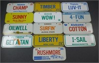 13 Miniature Bicycle License Plates - Post Cereal