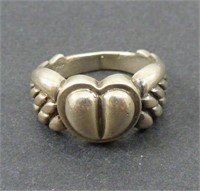 Sterling Silver Vintage Winged Heart Ring Size 7