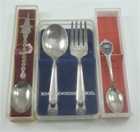Vintage Collector Spoons (2) & Baby Spoon & Fork