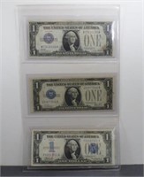 Group of 3 $1 "Funny Back" Silver Certificates