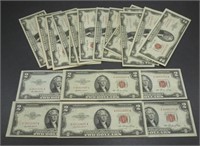 Group of 20 $2 U.S. Notes 1953 Series Red