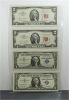 Group of 4 $2 U.S. Notes 1963 Series - Crisp